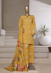 Sadabahar Stitched Printed Cotton Farshi Shalwar Collection - 2025 Vol-02 (Yellow)